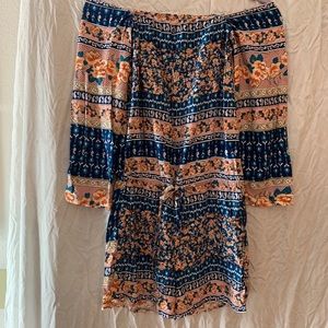 Romper Bright Floral off the Shoulders